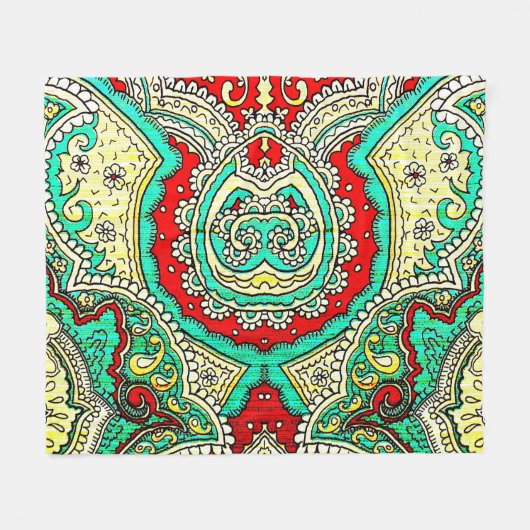 Neon arabesque Ornament: 80er Stil. Fleecedecke (Vorderseite (Horizontal))