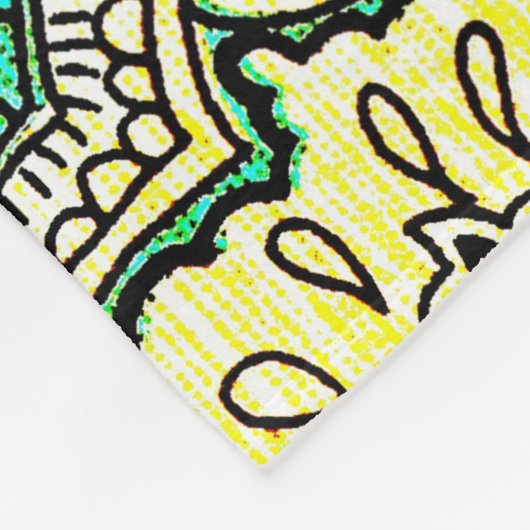 Neon arabesque Ornament: 80er Stil. Fleecedecke (Ecke)