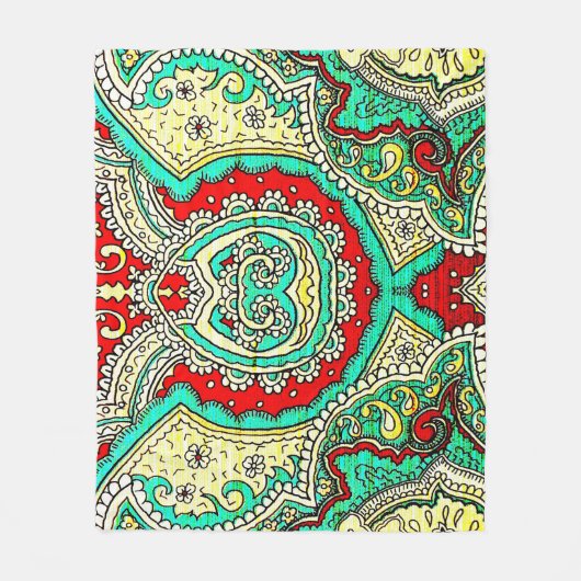 Neon arabesque Ornament: 80er Stil. Fleecedecke (Vorderseite)