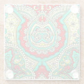 Neon arabesque Ornament: 80er Stil. Glasuntersetzer (Rückseite)