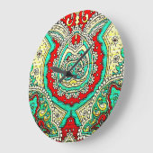 Neon arabesque Ornament: 80er Stil. Große Wanduhr (Winkel)