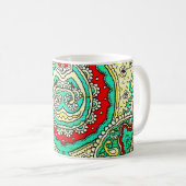 Neon arabesque Ornament: 80er Stil. Kaffeetasse (VorderseiteRechts)
