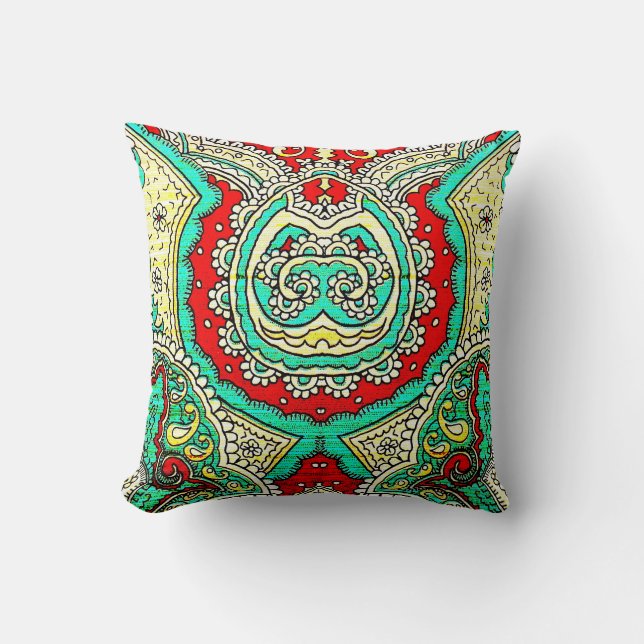 Neon arabesque Ornament: 80er Stil. Kissen (Vorderseite)