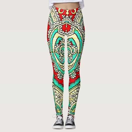 Neon arabesque Ornament: 80er Stil. Leggings (Vorderseite)