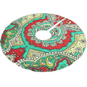 Neon arabesque Ornament: 80er Stil. Polyester Weihnachtsbaumdecke (Schrägansicht)