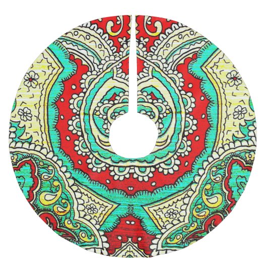 Neon arabesque Ornament: 80er Stil. Polyester Weihnachtsbaumdecke (Vorderseite)