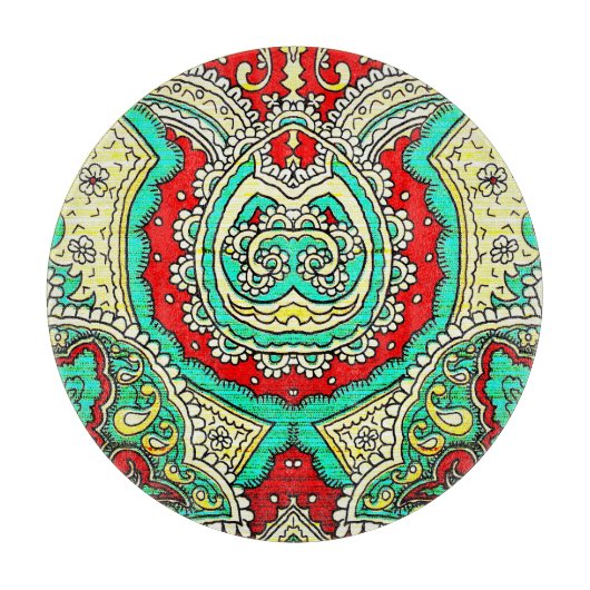 Neon arabesque Ornament: 80er Stil. Schneidebrett (Vorderseite)