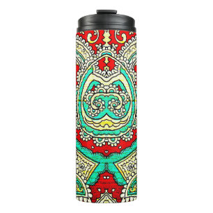 Neon arabesque Ornament: 80er Stil. Thermosbecher