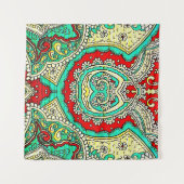 Neon arabesque Ornament: 80er Stil. Wandteppich (Vorderseite (Horizontal))