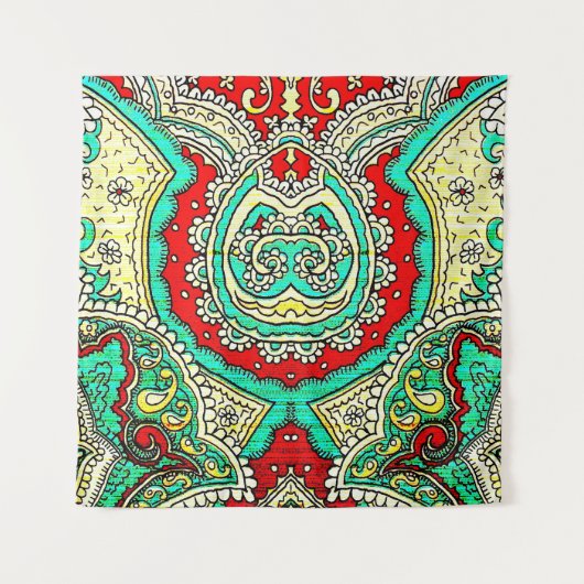 Neon arabesque Ornament: 80er Stil. Wandteppich (Vorderseite)