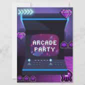 Neon Arcade Party Geburtstag Einladung (Vorderseite)