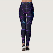 Neon-Arcade-Raster 80er Retro  Leggings (Rückseite)
