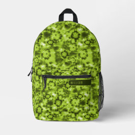 Neon & Army Green Shibori Muster Cool Teens Bedruckter Rucksack