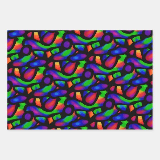 Neon Art Geschenkpapier Set (Vorderseite 3)