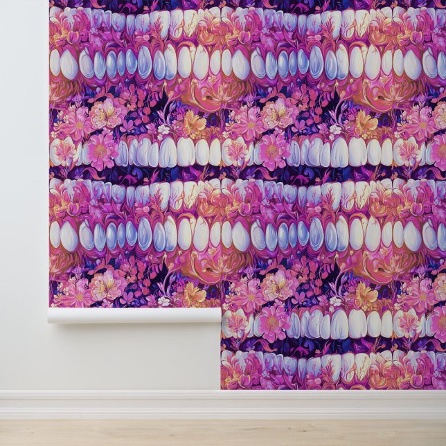 Neon Art Zehnte Blume Smile Zahnklinik Dekoration Tapete (Anwendung)