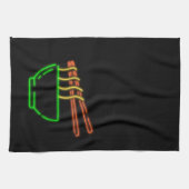 Neon Asian Noodle Bowl Geschirrtuch (Horizontal)