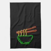 Neon Asian Noodle Bowl Geschirrtuch (Vertikal)