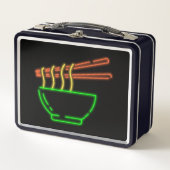 Neon Asian Noodle Bowl Metall Brotdose (Vorderseite)