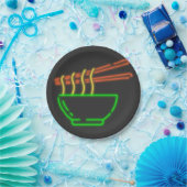 Neon Asian Noodle Bowl Pappteller (Party)