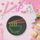 Neon Asian Noodle Bowl Pappteller (Party)