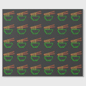 Neon Asian Noodle Bowl Pattern Geschenkpapier (Flach)
