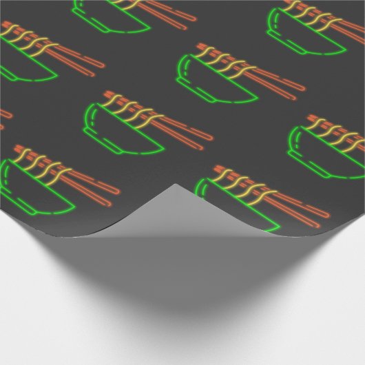 Neon Asian Noodle Bowl Pattern Geschenkpapier (Ecke)