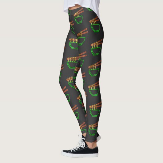 Neon Asian Noodle Bowl Pattern Leggings (Links)