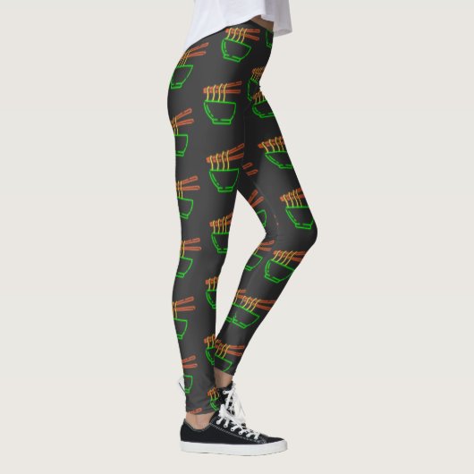 Neon Asian Noodle Bowl Pattern Leggings (Rechts)