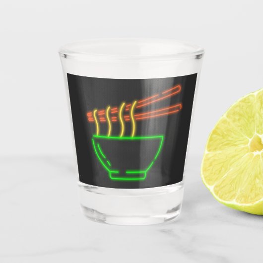 Neon Asian Noodle Bowl Schnapsglas (Vorderseite)