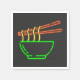 Neon Asian Noodle Bowl Serviette