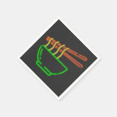 Neon Asian Noodle Bowl Serviette (Ecke)