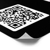 Neon Asian Noodle Bowl Social Media QR Codes Poster (Ecke)