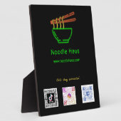 Neon Asian Noodle Bowl Social Media Scan Codes Fotoplatte (Seite)