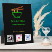 Neon Asian Noodle Bowl Social Media Scan Codes Fotoplatte (Seite)