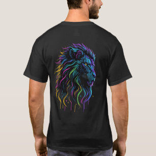 Neon ästhetische Retro Löwe künstlerisch T-Shirt