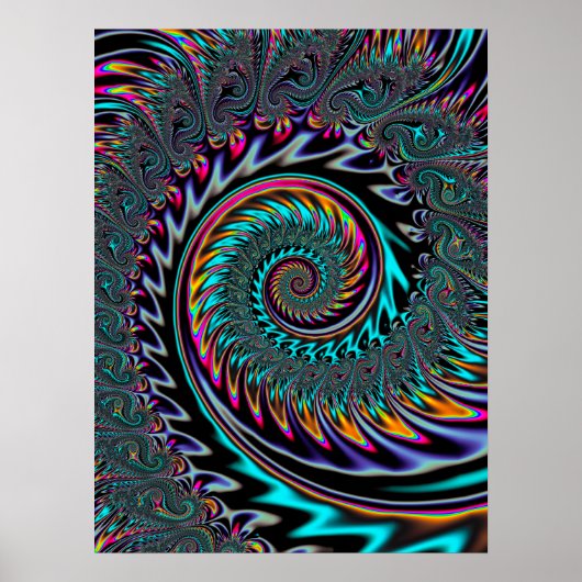 Neon-ästhetische Spirale Poster (Vorne)