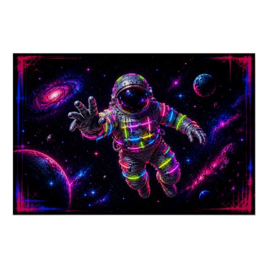 Neon Astronaut Poster (Vorderseite)