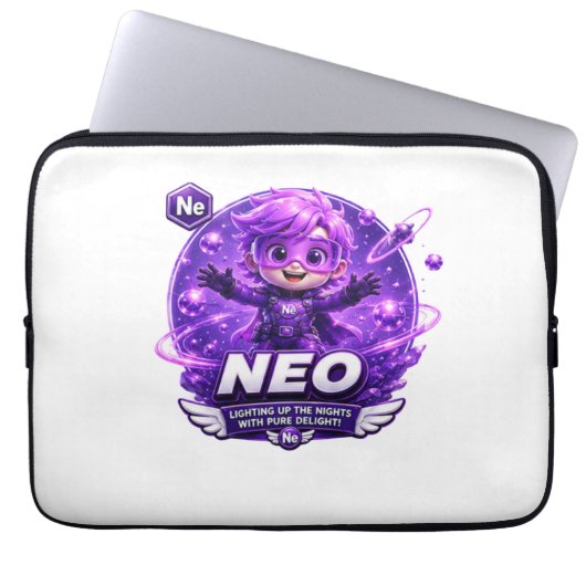 Neon ATOMIVRA Laptopschutzhülle (Vorderseite)