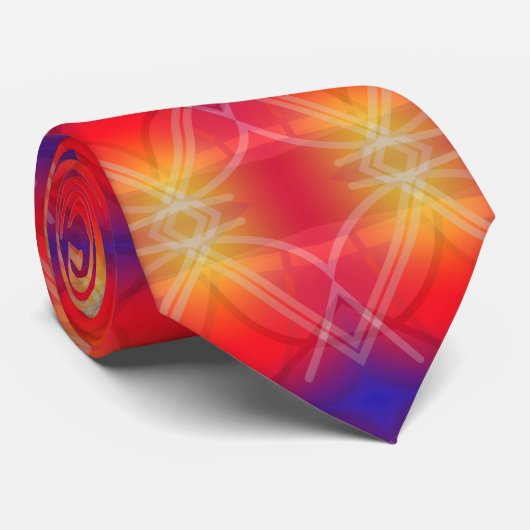 Neon Attractions Layered Abstract Design Krawatte (Gerollt)