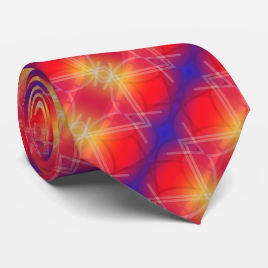 Neon Attractions Layered Abstract Design Krawatte (Gerollt)