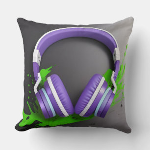 🎧 Neon-Audio-Vibe-Musikakzent 🎧 Kissen