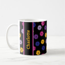 Neon auf Black Pickleball, individuelle Name Kaffe Kaffeetasse
