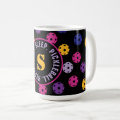 Neon auf schwarzem Pickleball mit anfänglichem  Kaffeetasse (VorderseiteRechts)