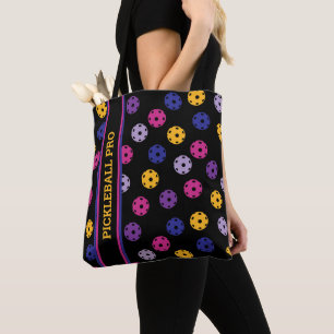 Neon auf schwarzem Pickleball, Tasche mit benutzer