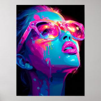 Neon Aura Poster | Bold Baddie Pop Art Druck