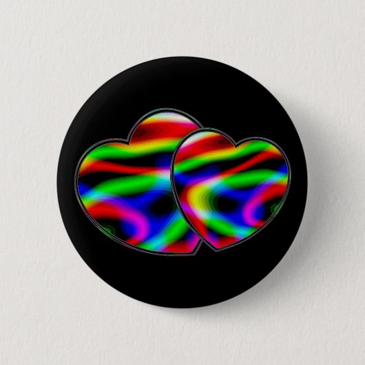 Neon Aurora Hearts Button (Vorderseite)