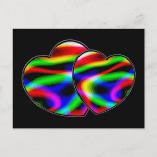Neon-Aurora-Herzen Postkarte