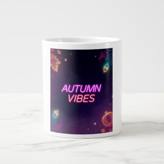 Neon Autumn Vibes Jumbo-Tasse (Vorderseite)