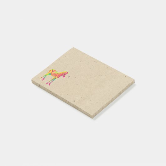 Neon Baby Zebra Psychedelic Funky Retro Post-it Klebezettel (angewinkelt)