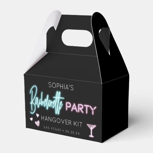 Neon Bachelorette Hangover Kit Gevor Box Geschenkschachtel (Rückseite)